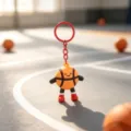 Cute cartoon basketball keychain bag pendant, vibrant sports style accessory for keys and bags. - Sports Figure Pendant / Basketball