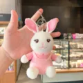 Schattige pluche konijn sleutelhanger cartoon konijn pop tas charm pluche speelgoed - Roze