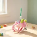 Cute plush bug toy pendant, pink insect keychain for adorable bags and keys gift. - Mantis