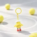 Cute yellow tennis character metal keychain bag pendant cute fashion accessory gift. - Sports Figure Pendant / Volleyball Figure