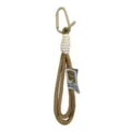 Durable paracord keychain with sturdy metal carabiner, ideal for keys, bags and outdoor gear. - Light Coffee