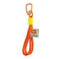 Orange braided rope keychain with metal carabiner lanyard accessory for phone and bags. - Orange
