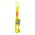 Woven lanyard keychain with metal carabiner and bright yellow orange strap for keys and phone charms. - Yellow
