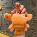 Cute orange crab plush keychain, soft stuffed animal bag pendant toy for keys and bags. - Plush Lobster / Orange