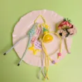 Cute miu style gourd keychain bag charm with braided rope and star pendant for DIY decoration. - Electroplated Colorful Gourd-Yellow / Yellow