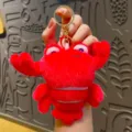 Cute red lobster plush toy keychain, fluffy animal bag pendant for keys and accessories. - Plush Lobster / Red