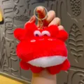 Cute red crab plush keychain stuffed animal plushie bag charm fluffy keyring pendant toy gift - Plush Crab / Red