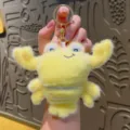 Cute yellow plush crab lobster keychain plush toy bag pendant cute fluffy animal keyring accessory - Plush Lobster / Yellow