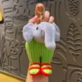 Cute plush elephant keychain with green overalls, soft toy bag pendant accessory for daily use. - Cactus Elephant