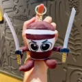 Plush ninja doll keychain cute cartoon weapon bag pendant soft stuffed toy accessory - Cappuccino Ninja
