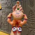 Funny plush keychain cartoon character pendant bag accessory cute soft toy variant design - Muscular Orange