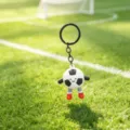 Cute cartoon soccer ball keychain sports bag charm with metal ring pendant gift accessory - Sports Figure Pendant / Soccer Figure