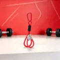 Red braided rope keychain with metal carabiner sports style bag charm accessory variant - Nylon Lanyard / Red