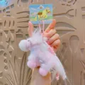 Llavero de caballo de peluche bonito colgante de bolso juguete suave de animal para mochila regalo - Rosa