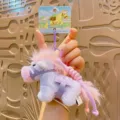 Peluche caballo llavero lindo dibujos animados animal bolsa colgante juguete de peluche - Púrpura