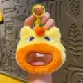 Cute plush capybara coin purse keychain, yellow and orange stuffed animal pendant gift. - Happy / Yellow