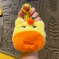 Cute capybara plush coin purse keychain with orange decor, soft animal bag pendant gift. - Arrogant / Yellow