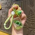 Grüner Weizen Treibsand Schlüsselanhänger Acryl Taschenanhänger mit Glocke und Band. - Weizenähre CDD / Grün