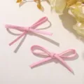 Detalle de accesorio lazo de tela rosa DIY, bonito lazo decorativo para zapatos y pinzas de pelo. - Tamaño Grande 1 Pieza / Rosa