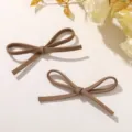 Brown fabric bow detail, perfect for DIY shoe flowers, bags and hair clips. Cute and stylish. - Large Size 1 Piece / Light Brown