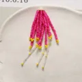 Borla de cuentas rosa y amarilla hecha a mano material de accesorios para el pelo - Rosa rojo