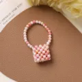 Handgefertigte Farbverlauf Perlen Mini Tasche Anhänger Detail, zarte Perlen Handwerkskunst. - Gänseblümchen Rosa