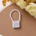 Mini bolso de cuentas degradadas llavero, accesorio de correa de teléfono DIY para bolsos con estilo. - Degradado azul-púrpura