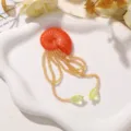 Harz Schnecke Perlen Quaste Patch DIY Brosche Haarklammer Zubehör für kreativen Look. - Orange