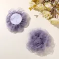Spilla accessorio capelli rosa in organza viola fai da te fiore stoffa elegante chic - Viola grigiastro