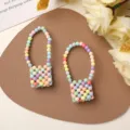 Pastell Perlen Mini Tasche Anhänger DIY Süße Handtasche Schlüsselanhänger Handykette Zubehör - Helle Mehrfarbigkeit