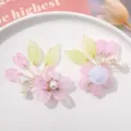 Pink cherry blossom DIY hair accessory, handmade beaded floral hairpin material for Hanfu. - Pink Pearl Five-Petal Flower
