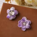 Pétalos de Flores Acrílicas Degradadas Accesorios de Joyería DIY Abalorios Pendientes - Púrpura