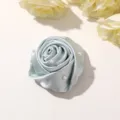 Spilla di gemma di rosa in satin azzurro fai da te accessorio per capelli vestiti - Verde Stile Perla Singolo