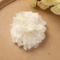 Primer plano de flor de encaje y gasa blanca, diseño de malla en capas para manualidades. - Beige