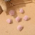 Pink mesh miniature rose flower buds for DIY crafts, apparel accessories, and hair decor. - Pink