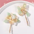 Handmade Chinese style crystal flower hair accessories DIY jewelry material 1pc - Magnolia / 1 Piece/Pack / Champagne Gold