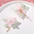 Accesorios para el cabello con cuentas de flores de magnolia rosa DIY hechos a mano con alambre - Magnolia / 1 Pieza / Rosa