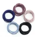 Minimalist high elastic thin hair ties set of five vibrant colors for daily styling main view - 100 Pieces/Pack / Multicolor