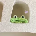 Diadema de felpa de rana verde para lavar la cara maquillaje bonita diadema de dibujos spa - Banda para el Cabello de Rana / Verde