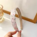 Cerchietto per capelli in tessuto floreale rosa chic, stile francese elegante per donne e ragazze. - Floreale / Rosa