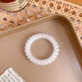 Transparant zeemeermin kleur telefoonkoord haarelastiekje, elastische hars haardas armband - Grote telefoondraad haarelastiekjes / Transparant