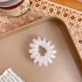 Transparante spiraal haarelastiek zeemeermin kleur telefoon draad haaraccessoire dagelijks - Kleine witte scrunchie / Wit