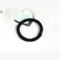 Black thick hair tie elastic rubber band, simple durable daily hair accessory for women. - Black