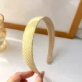 Yellow plaid fabric headband, wide brim French style hair hoop for women and girls daily wear. - Plaid / Yellow