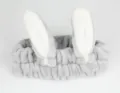 Bandeau Oreilles de Lapin en Peluche Grise Doux Mignon pour Maquillage Soin Visage Spa Femme - Gris