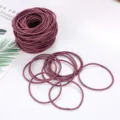 Elastici per capelli viola scuro sottili bande in gomma per acconciatura quotidiana donna - 100 Pezzi/Confezione / colore fagiolo rosso