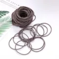 Piccoli elastici per capelli marroni alta elasticità accessori acconciatura giorno - 100 Pezzi/Confezione / Cachi