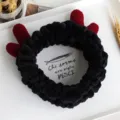 Plush dragon horn headband, black cute face washing hair band for women daily skincare. - Black Dragon Horns