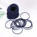 Korean style simple dark blue elastic hair ties, high elasticity small rubber bands for women. - 100 Pieces/Pack / Navy Blue