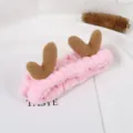 Cute dragon horn plush headband, soft fleece spa makeup hair band, sweet pink daily hair accessory - Dragon Horn Pink
